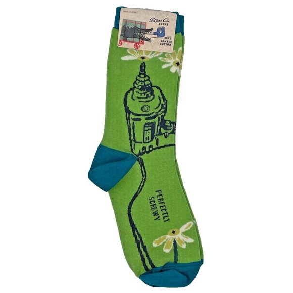 Blue Q Other - Blue Q Perfectly Screwy Green Crew Socks Women’s Novelty Funny Gift Socks